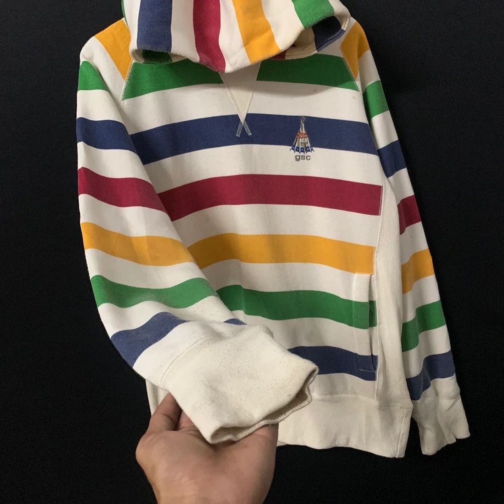 Rainbow × Vintage × go slow caravan Rainbow Striped Go Slow Caravan Hooded Pullover Sweatshirts Size US M / EU 48-50 / 2 - 2 Thumbnail