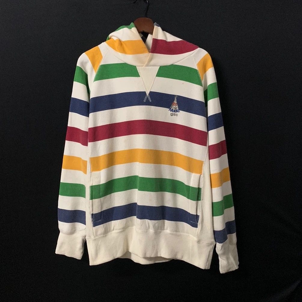 Rainbow × Vintage × go slow caravan Rainbow Striped Go Slow Caravan Hooded Pullover Sweatshirts Size US M / EU 48-50 / 2 - 5 Thumbnail