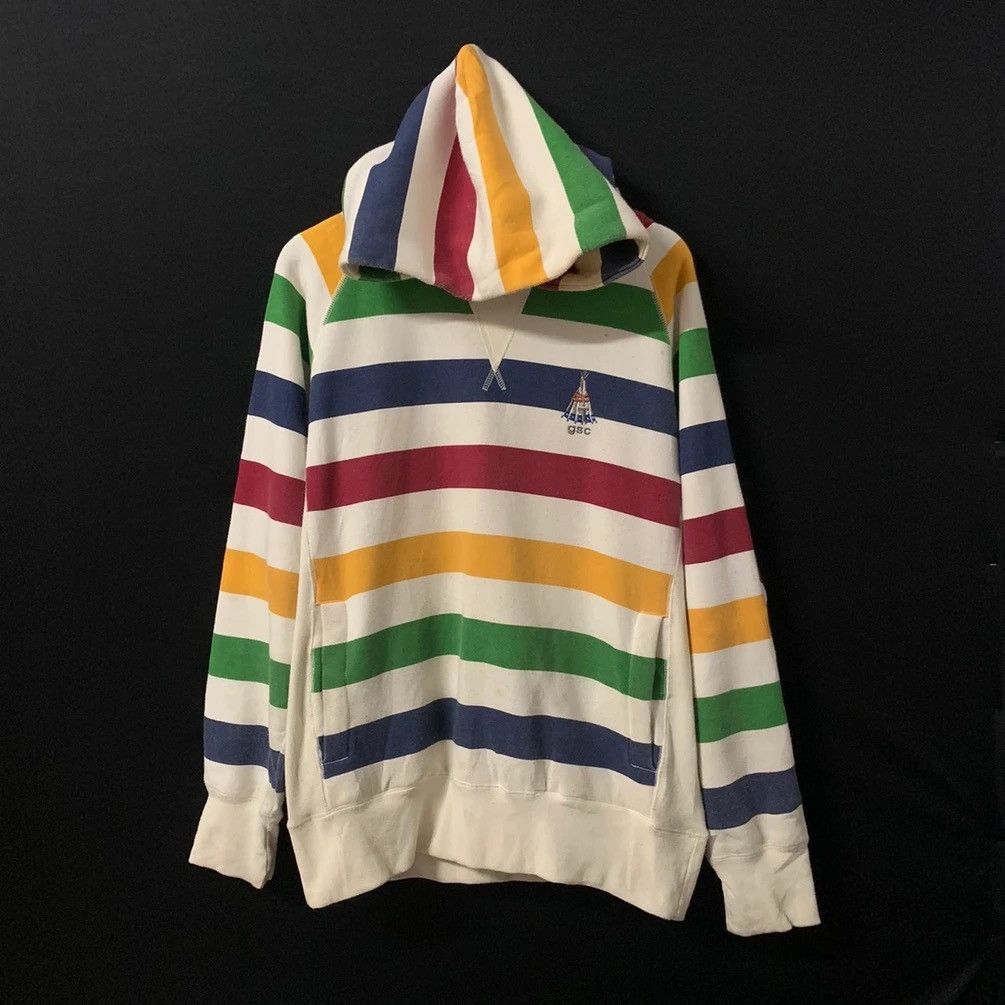 Rainbow × Vintage × go slow caravan Rainbow Striped Go Slow Caravan Hooded Pullover Sweatshirts Size US M / EU 48-50 / 2 - 1 Thumbnail