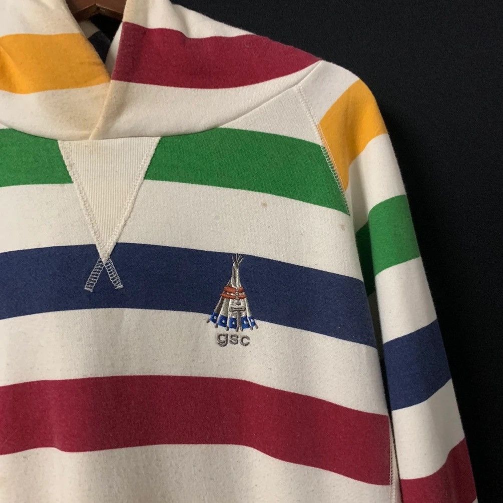 Rainbow × Vintage × go slow caravan Rainbow Striped Go Slow Caravan Hooded Pullover Sweatshirts Size US M / EU 48-50 / 2 - 8 Thumbnail