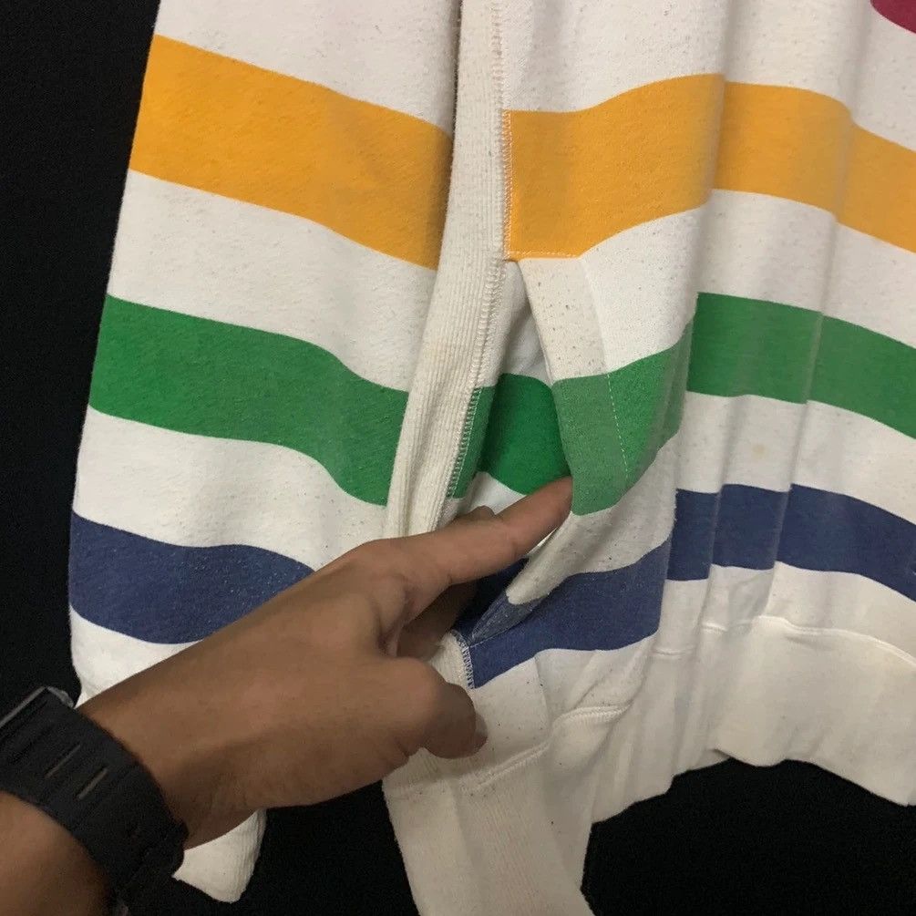 Rainbow × Vintage × go slow caravan Rainbow Striped Go Slow Caravan Hooded Pullover Sweatshirts Size US M / EU 48-50 / 2 - 3 Thumbnail