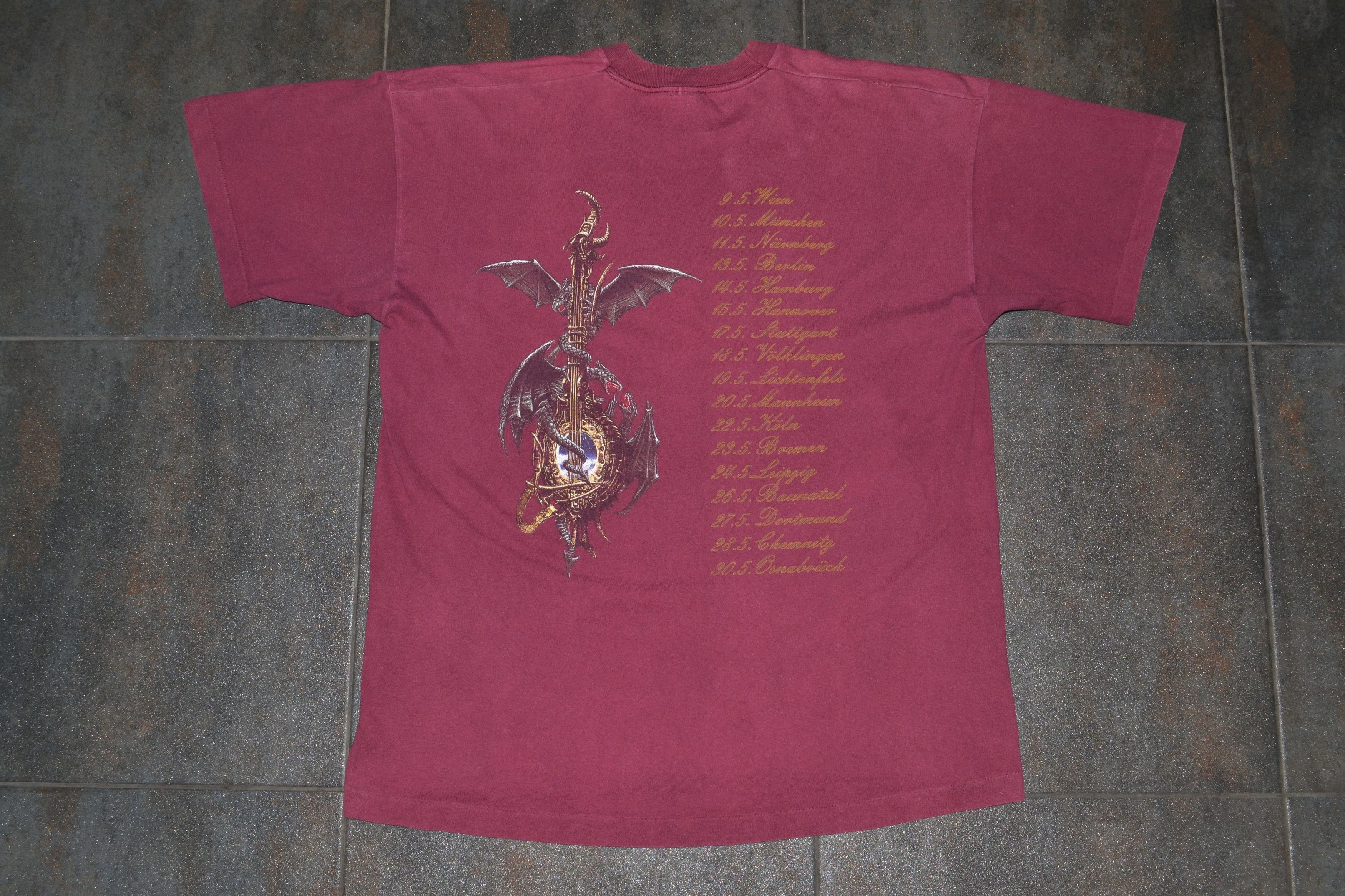 90s Vintage Blind Guardian Tour Promo Red T-Shirt - tianchih.com