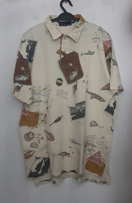 Ralph Lauren RARE vintage 90's polo sportsman RL fishing polo shirt