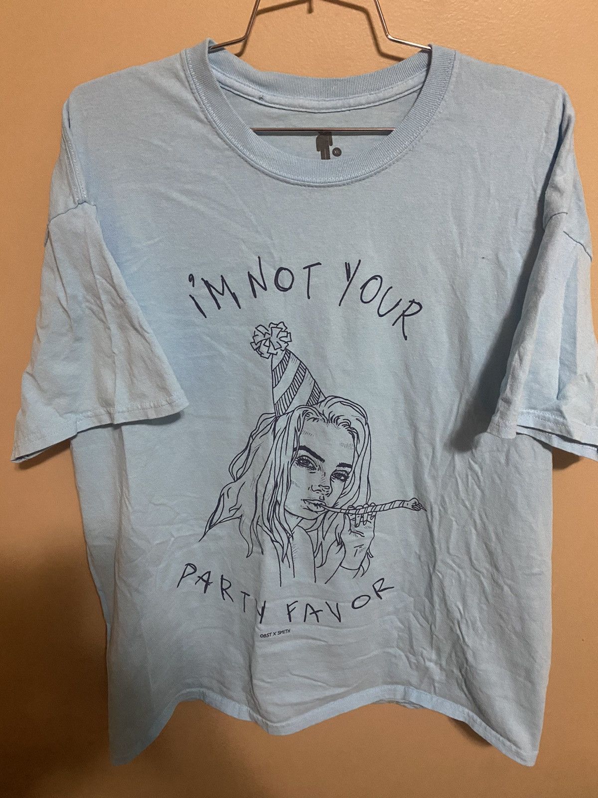 Billie Eilish Billie Eilish I'm Not Your Party Favor Light Blue TShirt