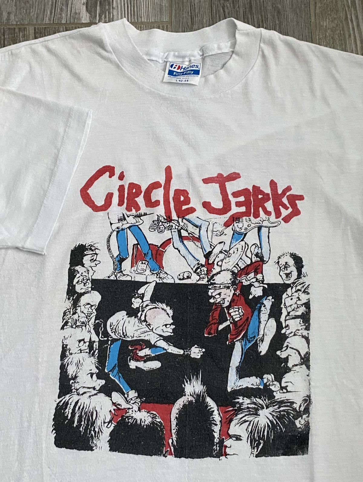 Band Tees RARE!! Vintage 1980s Circle Jerks Punk Rock Tee Size US L / EU 52-54 / 3 - 3 Thumbnail