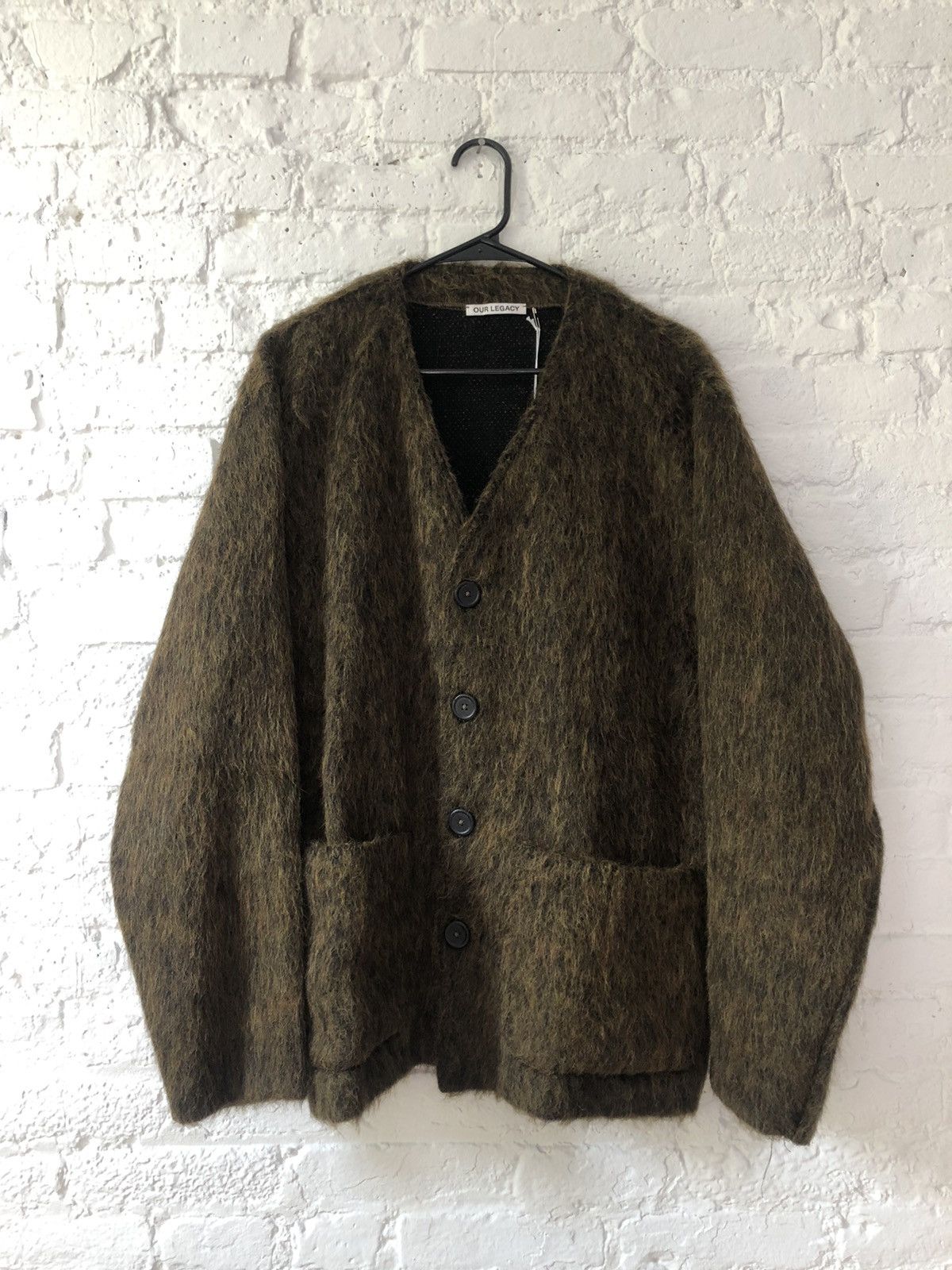 Our Legacy Olive melange mohair cardigan | Grailed