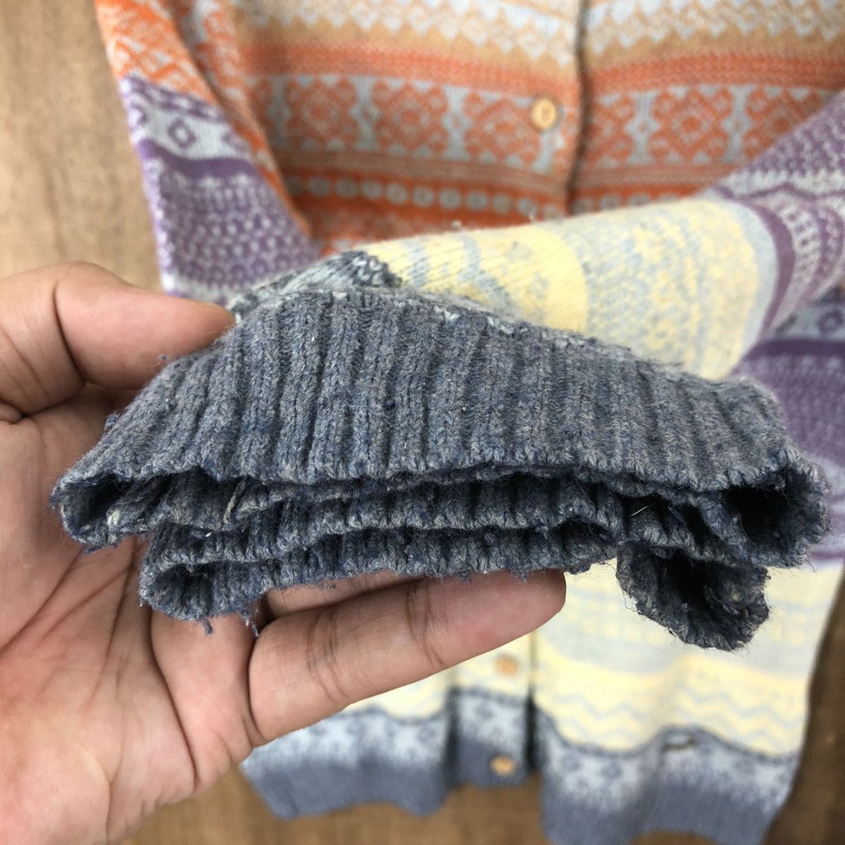 Aran Isles Knitwear × Japanese Brand Crocodile Multicolor Cardigan Knitwear #029 Size US M / EU 48-50 / 2 - 5 Thumbnail