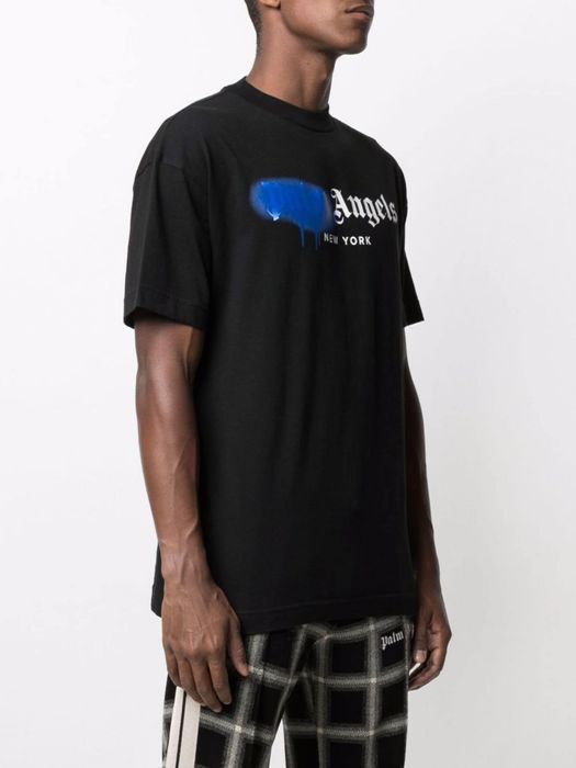 Palm Angels Black New York Sprayed Logo T-Shirt