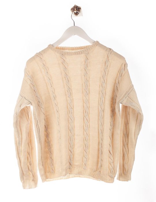 Vintage Vintage Second Hand Sweater Braid Pattern Beige | Grailed