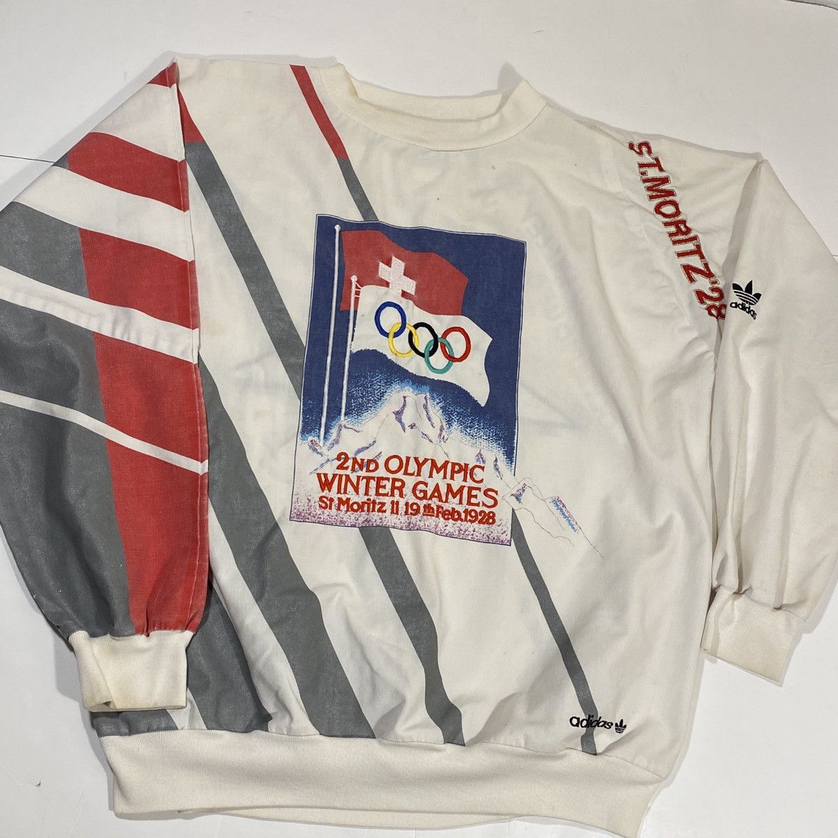 Adidas × USA Olympics × Vintage Vintage Adidas St. Moritz Olympics Sweatshirt Size US L / EU 52-54 / 3 - 1 Thumbnail