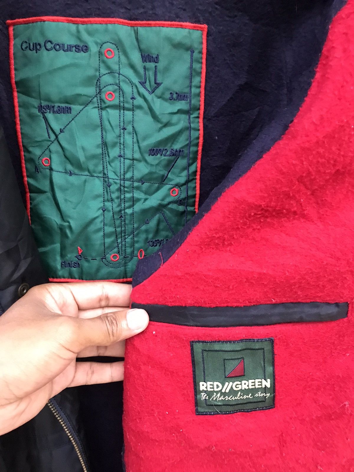 Japanese Brand Japanese Red//Green Bomber Jacket Lining Fleece Size US L / EU 52-54 / 3 - 5 Thumbnail