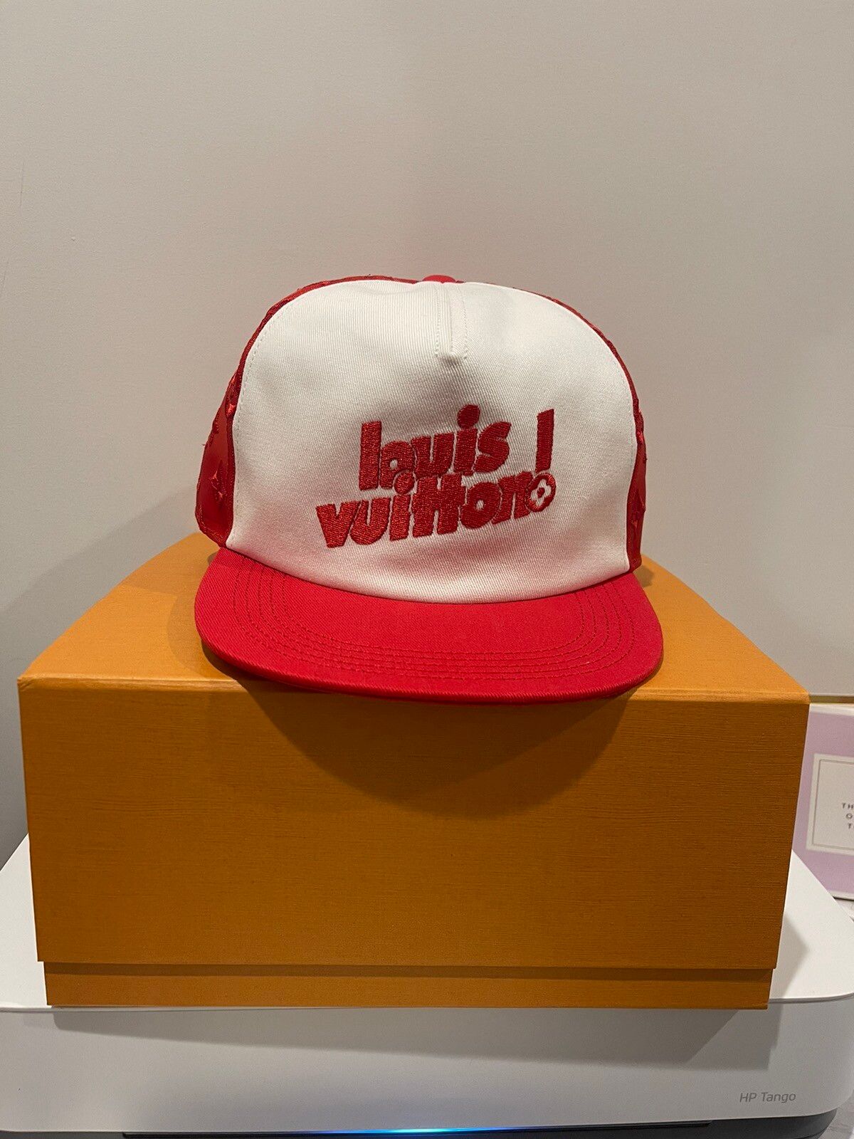 Louis Vuitton Red & White 'Everyday' Trucker Hat