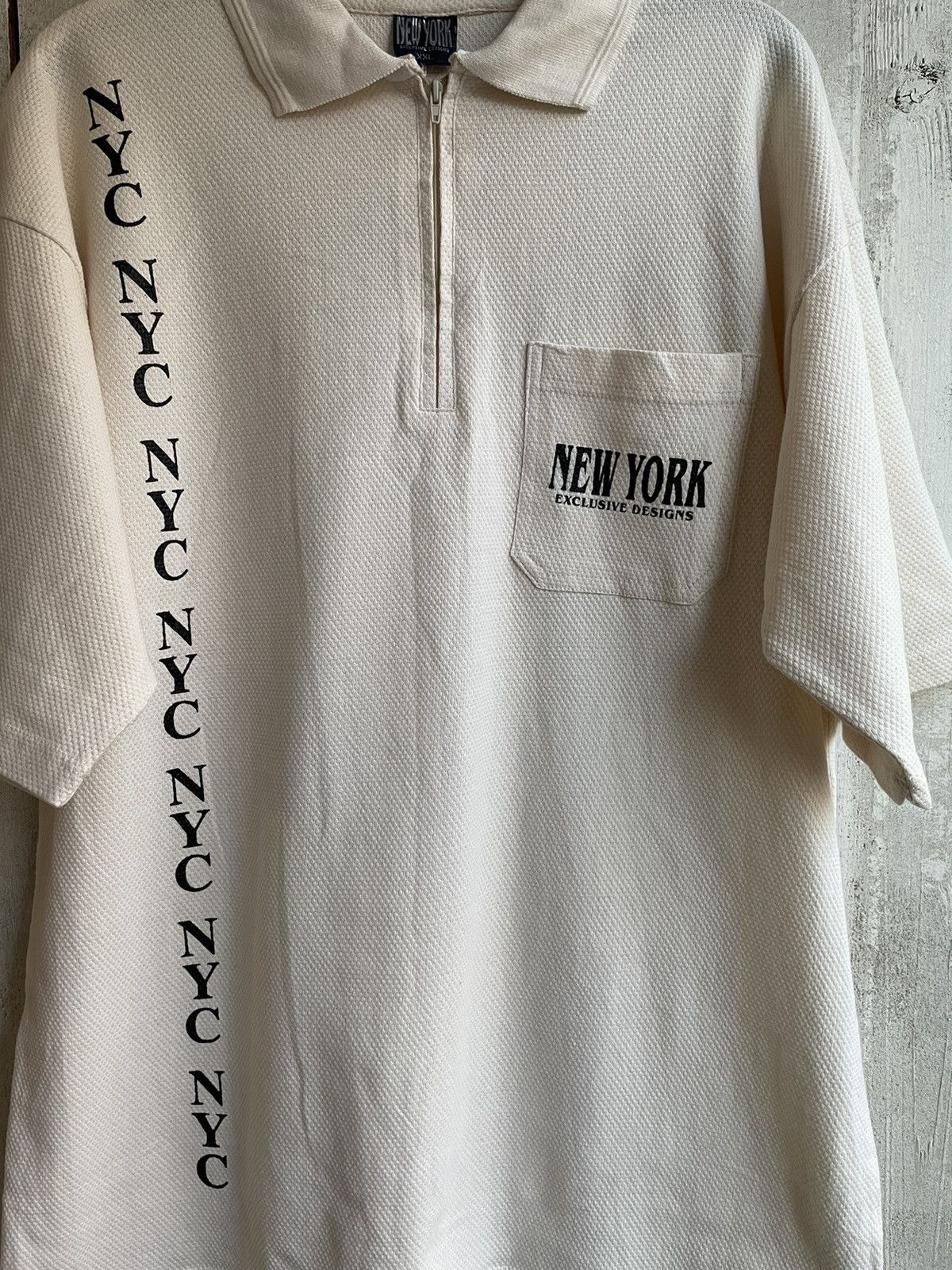 Vintage New York Vintage NYC Half Zip Pocket T-Shirt more Logo Size US XL / EU 56 / 4 - 1 Thumbnail