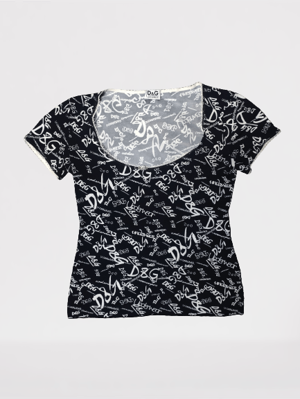 Dolce & Gabbana Dolce & Gabbana T Shirt S Black Monogram Size US S / EU 44-46 / 1 - 1 Thumbnail