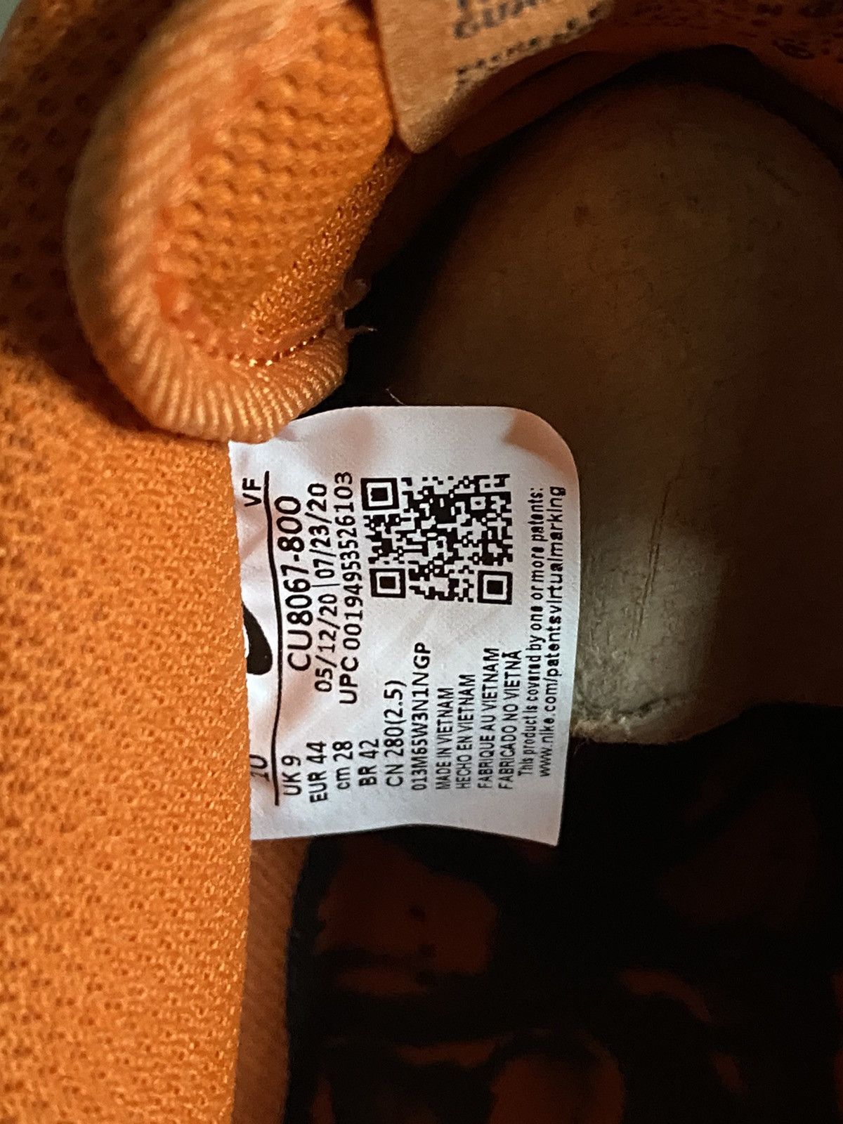 Nike Nike Orange Skeleton AF1 Size US 10 / EU 43 - 2 Thumbnail