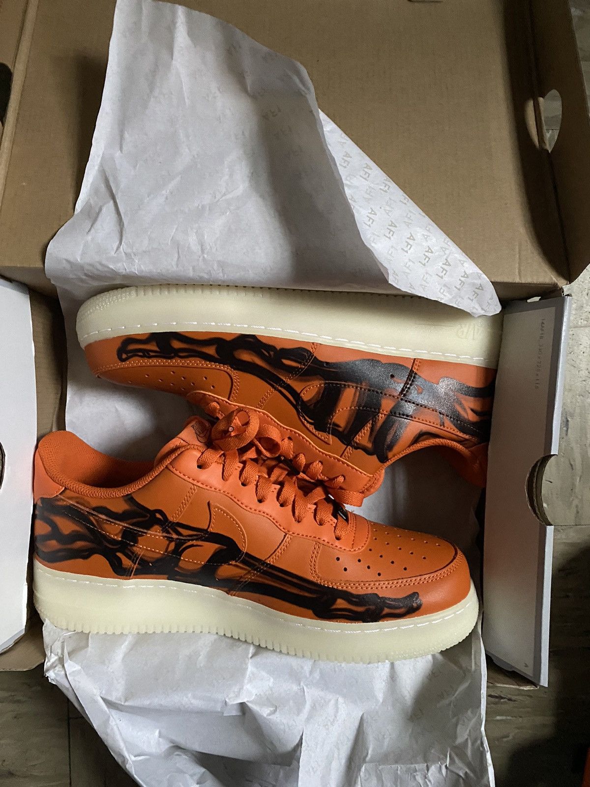 Nike Nike Orange Skeleton AF1 Size US 10 / EU 43 - 1 Thumbnail