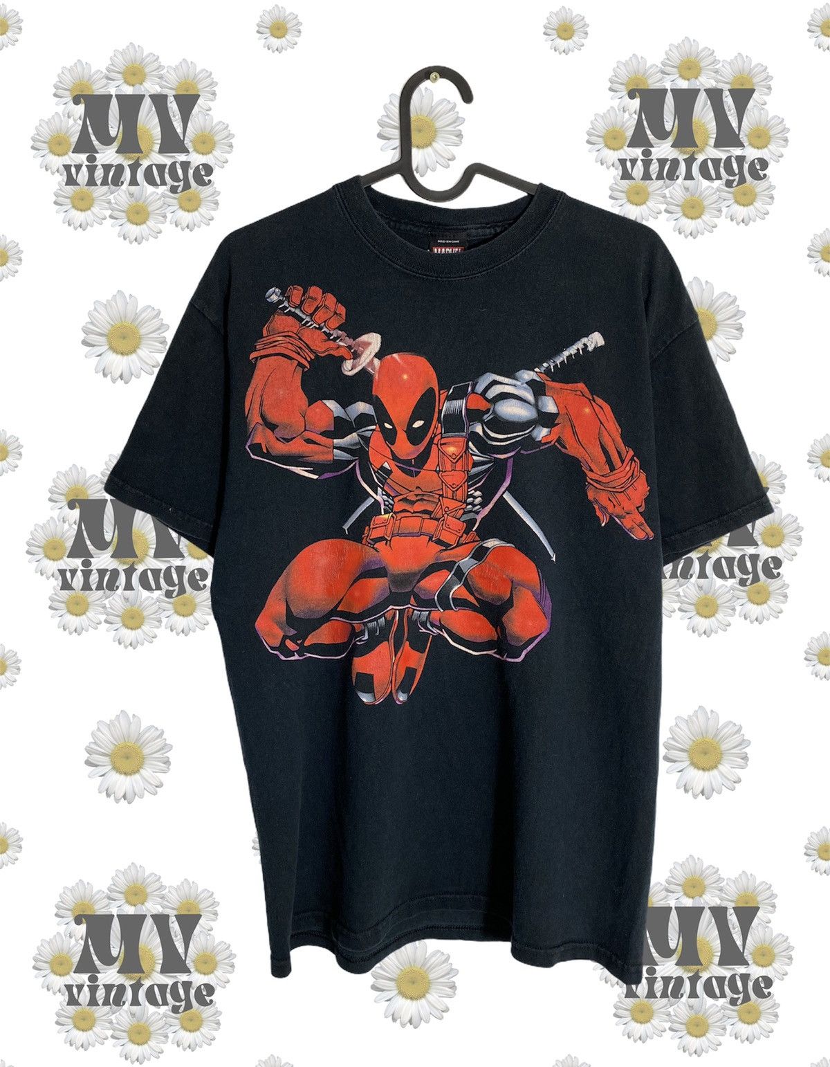 Vintage deals Deadpool Marvel Mad Engine Gun Shoot Out Ammo Comics Black T-Shirt