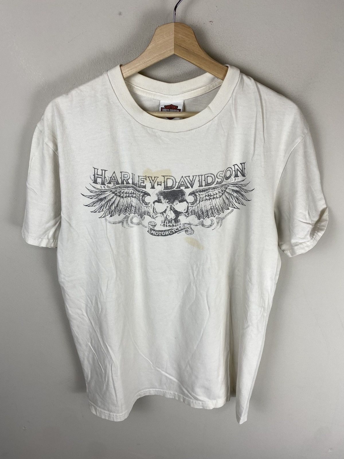 Neverless Men's Vintage Style T-Shirt – California Skull With Wings Biker Print – Black