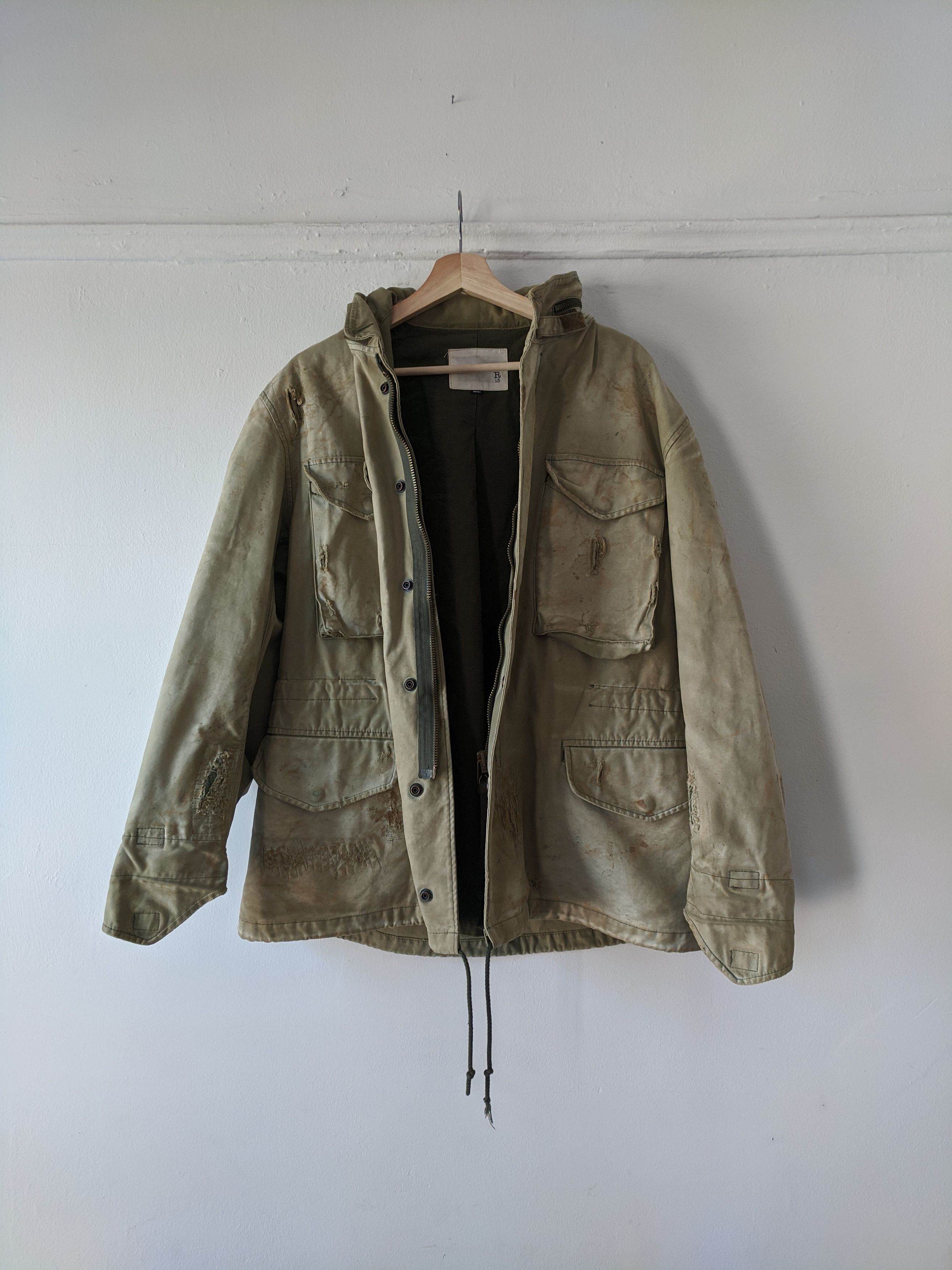 R13 2017 Remade Thrashed Japanese Military Jacket Size US S / EU 44-46 / 1 - 1 Thumbnail