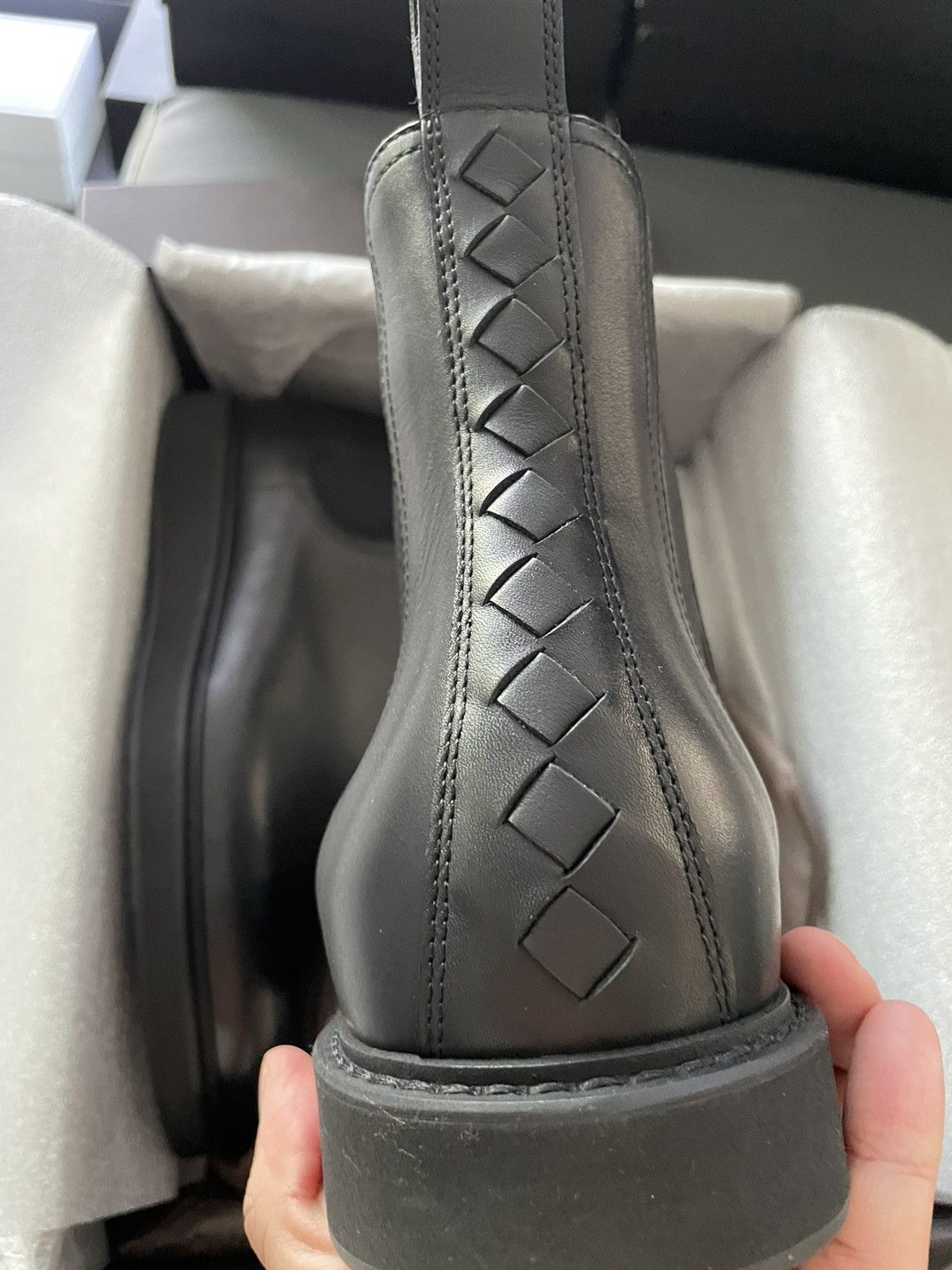 Bottega Veneta $1,550 Sold Out Runway Woven Leather Boots Limited Edition Size US 11 / EU 44 - 1 Thumbnail