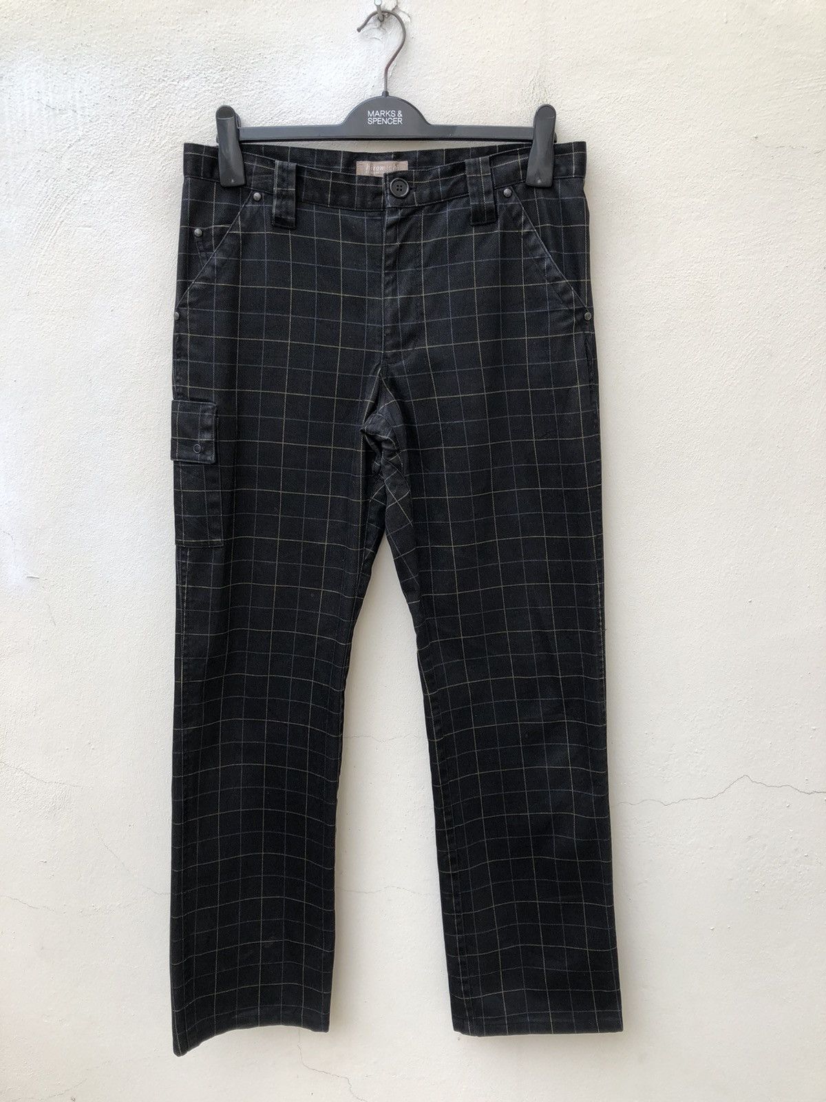 Mademoiselle Non Non Hiromichi Nakano Japan Multi Color Checkered Cargo Trouser Size US 31 - 1 Thumbnail