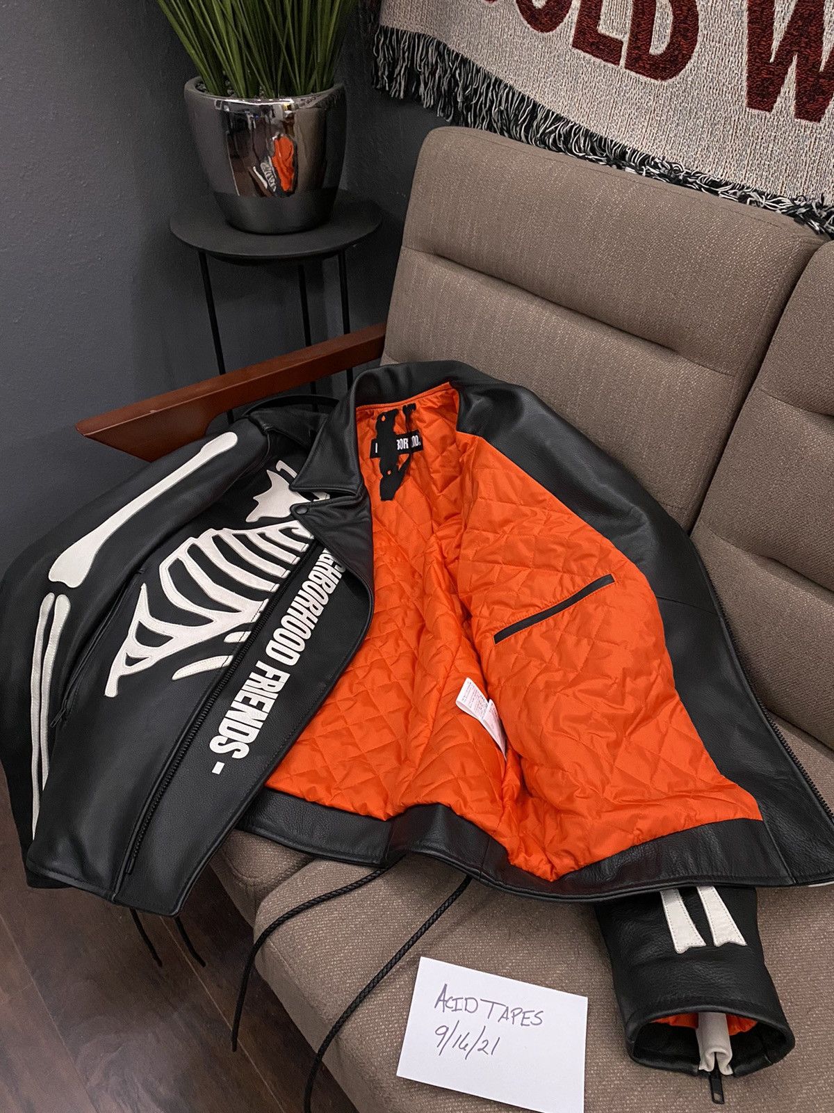 Vlone Vlone x neighborhood leather bones jacket Size US L / EU 52-54 / 3 - 10 Thumbnail