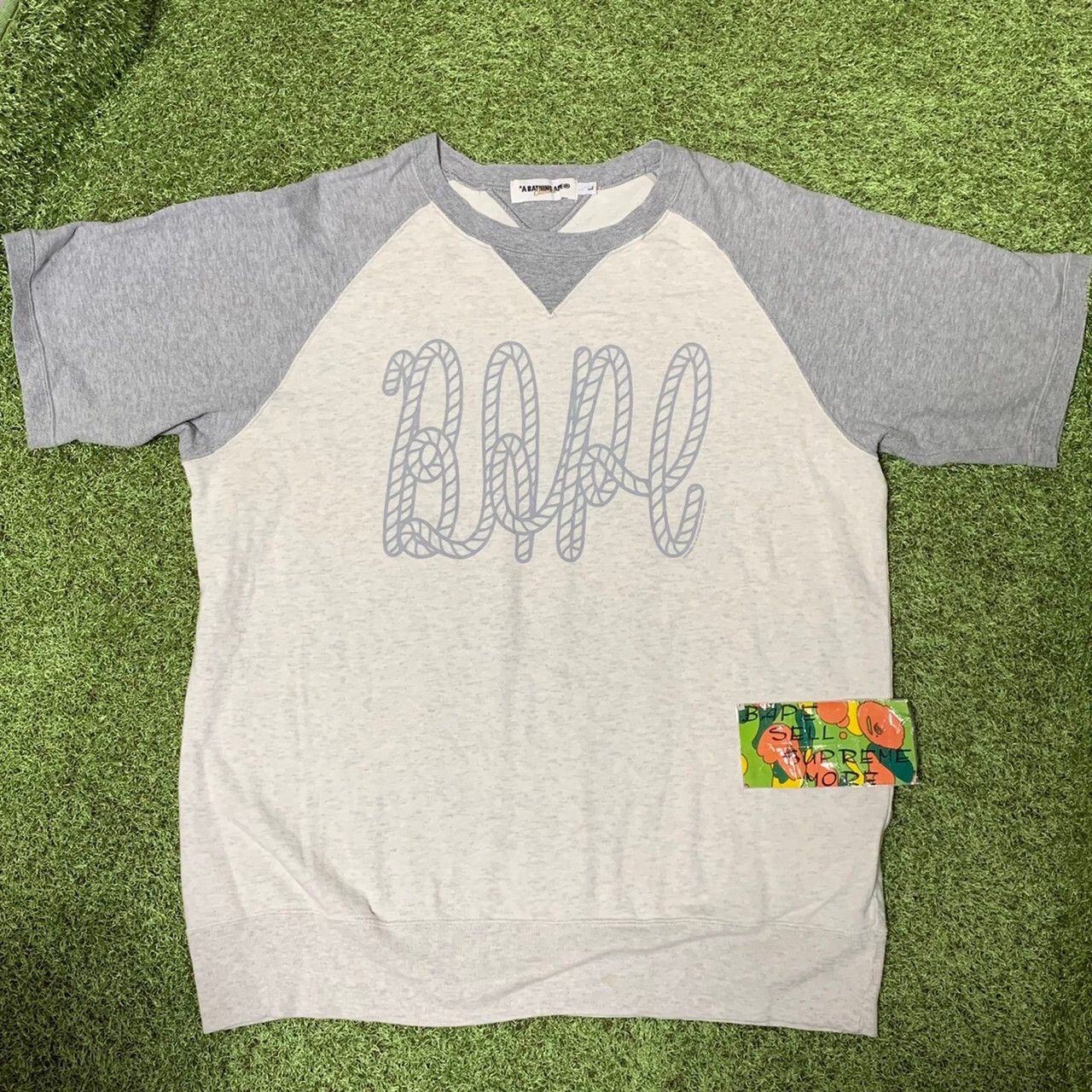 BAPE sweat TEE beige/gray