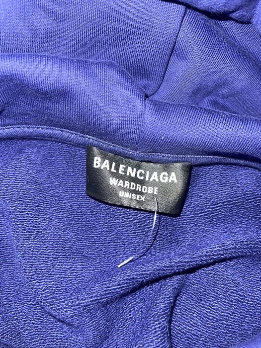 Balenciaga Balenciaga Logo Hoodie Navy | Grailed