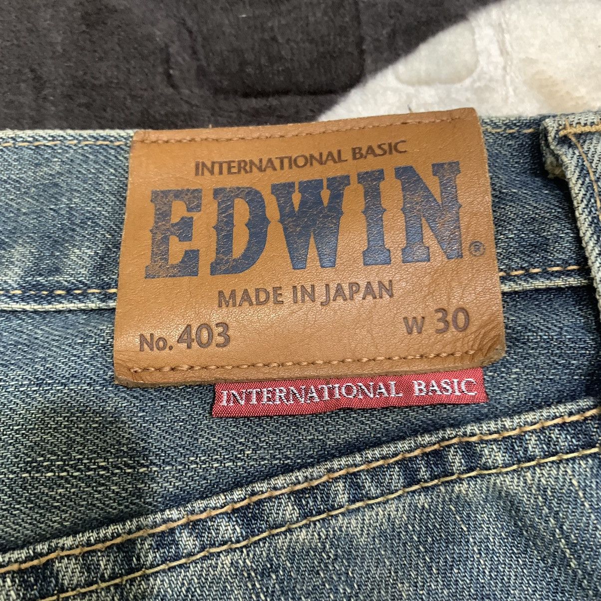 Edwin × Japanese Brand EDWIN 403 Vintage 90s Rugged Stonewash Distressed Denim Jean Size US 32 / EU 48 - 14 Thumbnail