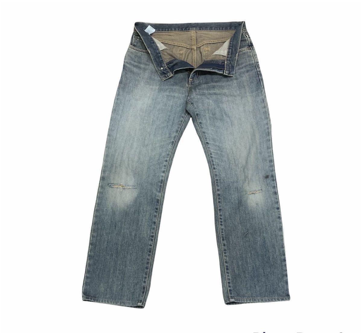 Edwin × Japanese Brand EDWIN 403 Vintage 90s Rugged Stonewash Distressed Denim Jean Size US 32 / EU 48 - 3 Thumbnail