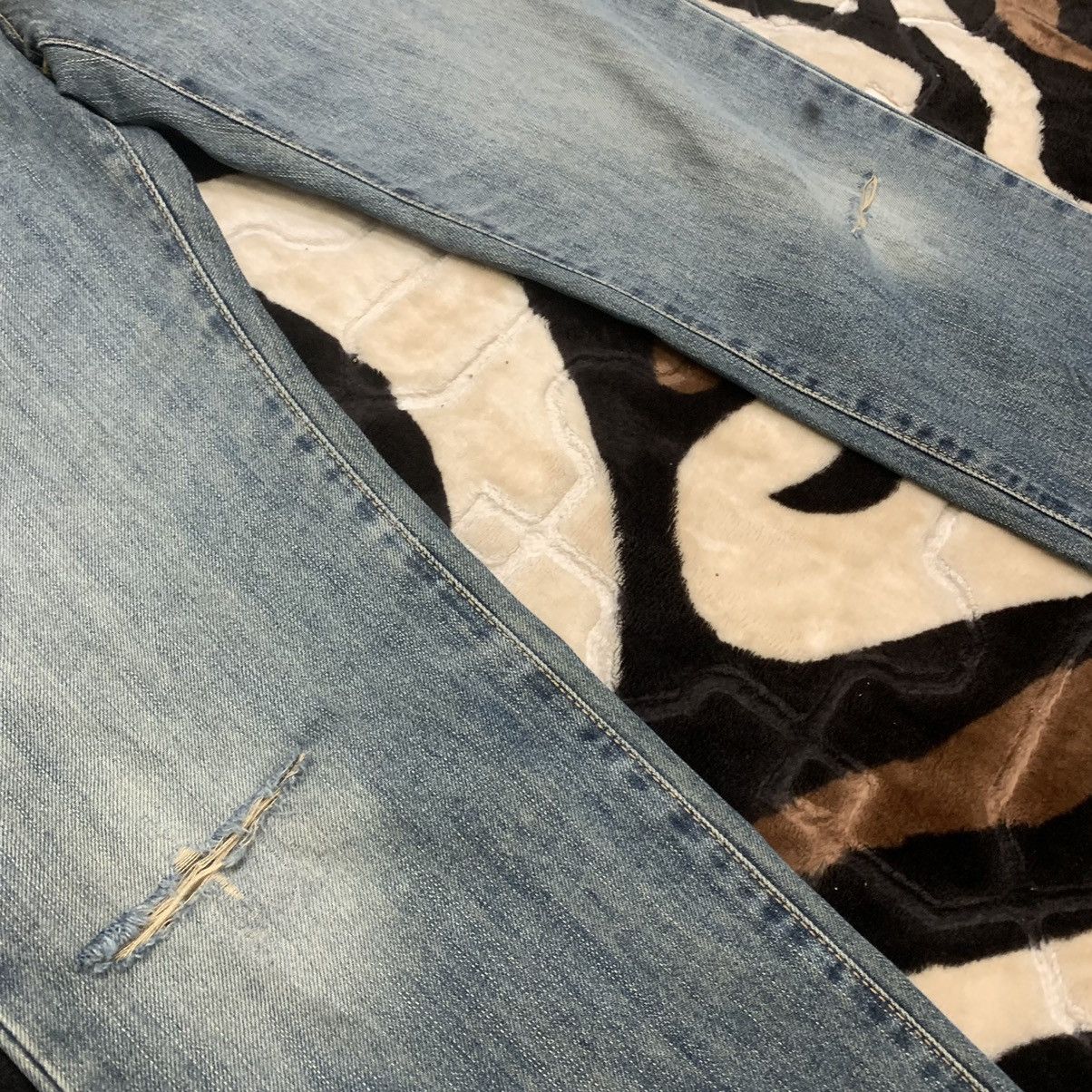 Edwin × Japanese Brand EDWIN 403 Vintage 90s Rugged Stonewash Distressed Denim Jean Size US 32 / EU 48 - 9 Thumbnail