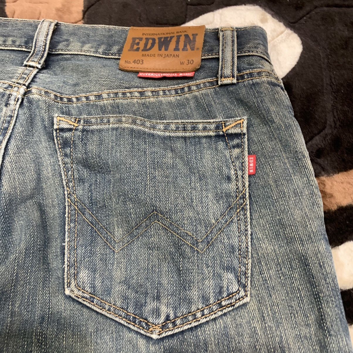 Edwin × Japanese Brand EDWIN 403 Vintage 90s Rugged Stonewash Distressed Denim Jean Size US 32 / EU 48 - 13 Thumbnail