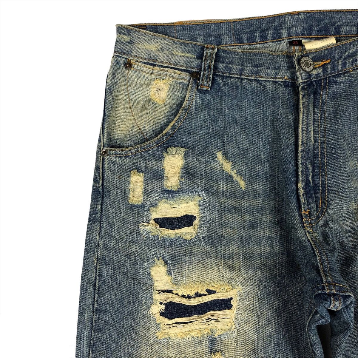 Pure Blue Japan Pure Blue Japan Distressed Denim Size US 34 / EU 50 - 8 Thumbnail