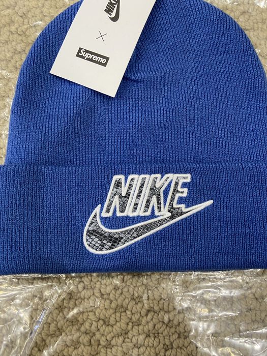 Supreme Supreme Nike Snakeskin Beanie Blue | Grailed