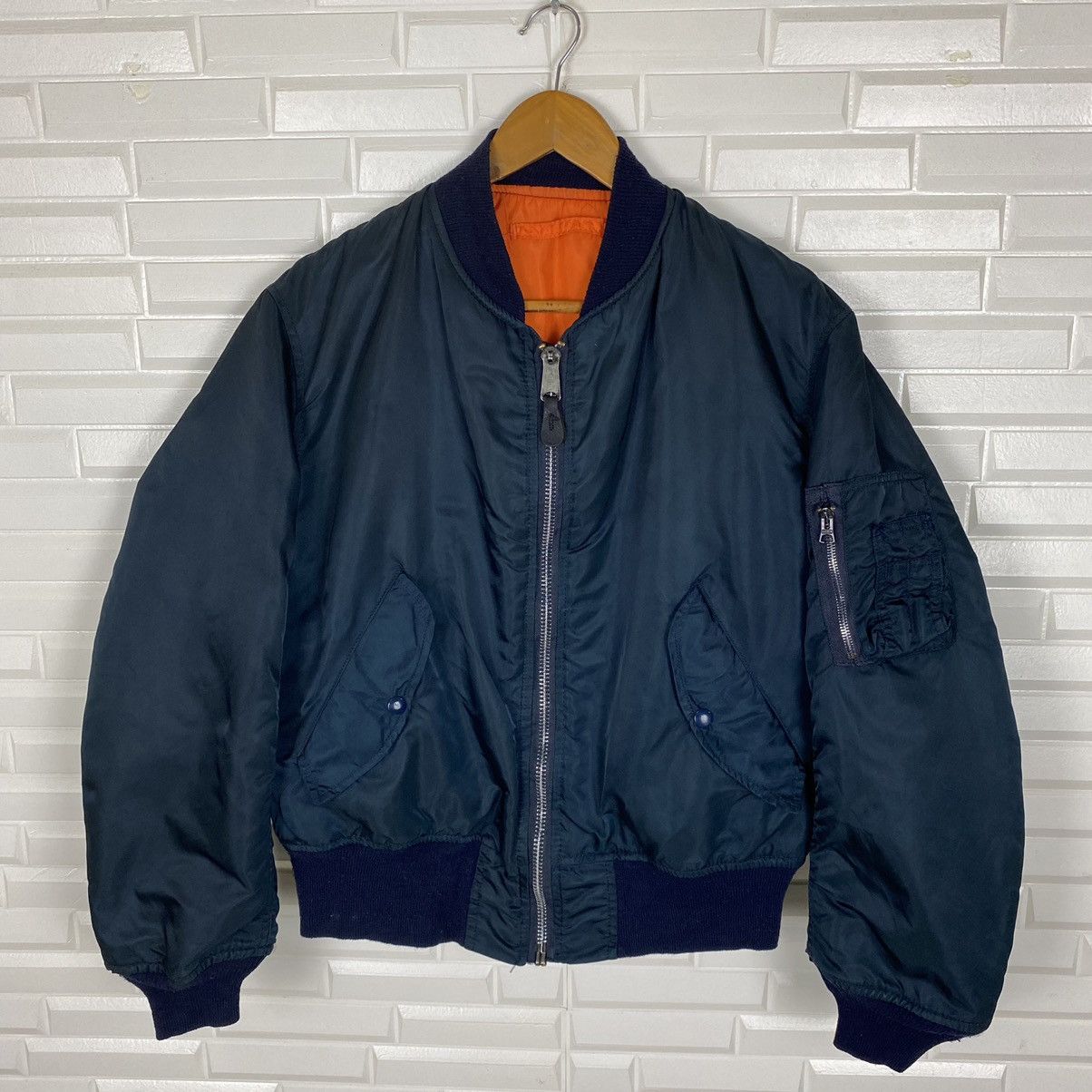 Vintage VTG ALPHA INDUSTRIES REVERSIBLE BOMBER JACKET MADE IN USA | Grailed