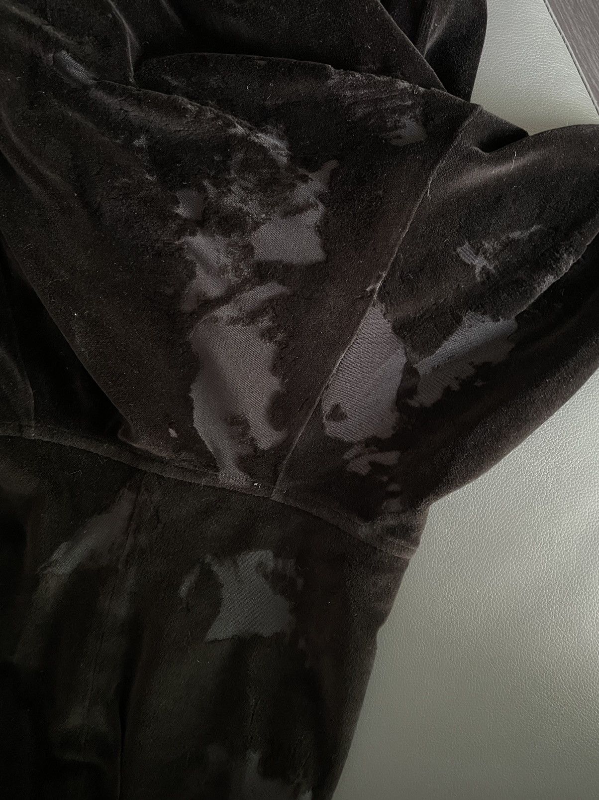 Hedi Slimane × Saint Laurent Paris × Yves Saint Laurent NEW SL Logo Distressed Destroy Velvet Hoodie LimitedEdition Size US S / EU 44-46 / 1 - 14 Thumbnail
