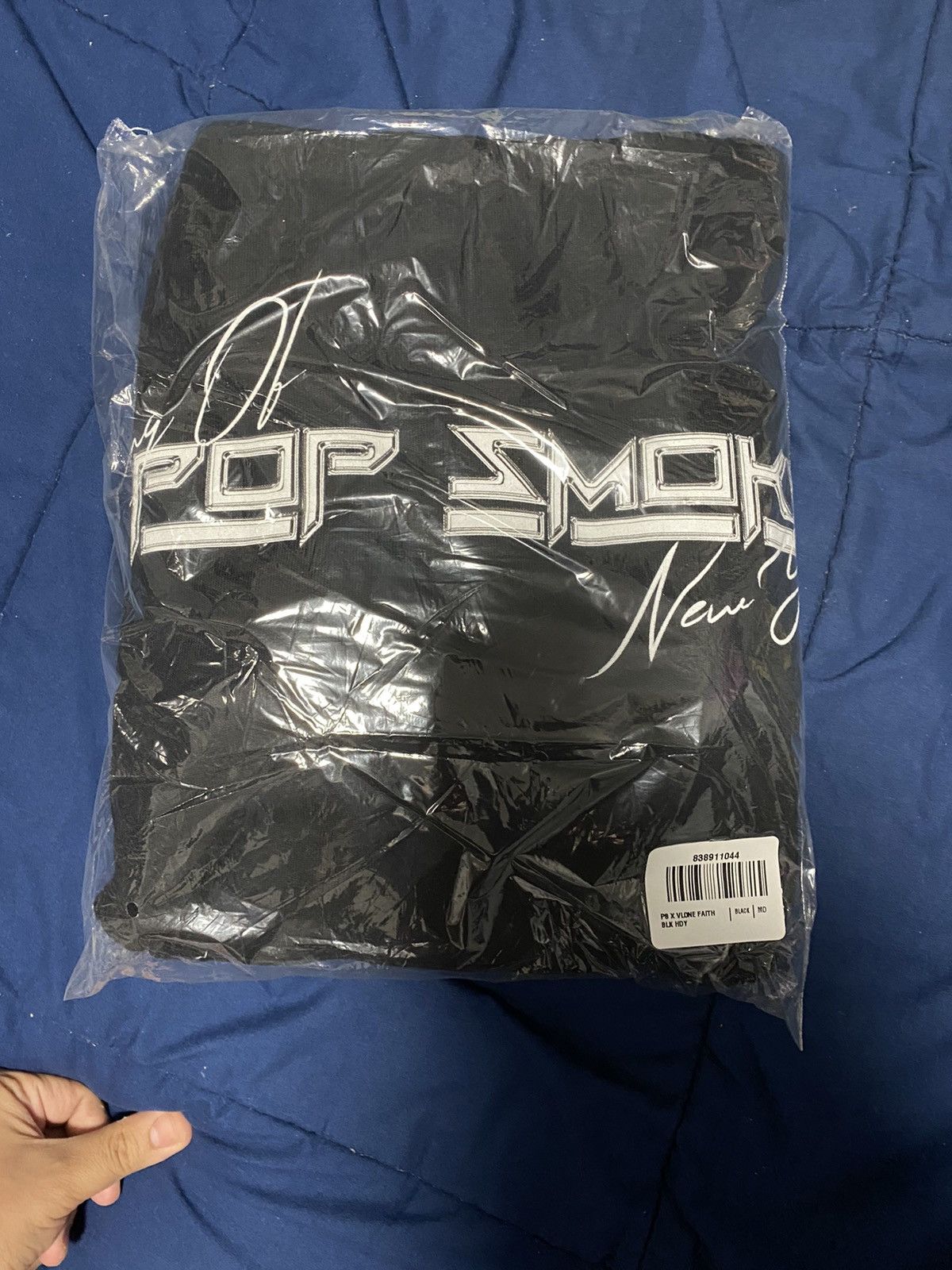 Vlone Pop smoke faith king of new york black hoodie new Grailed