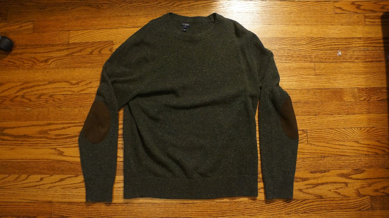 J.Crew Lambs Wool Elbow Patch Sweater Size US L / EU 52-54 / 3 - 1 Preview