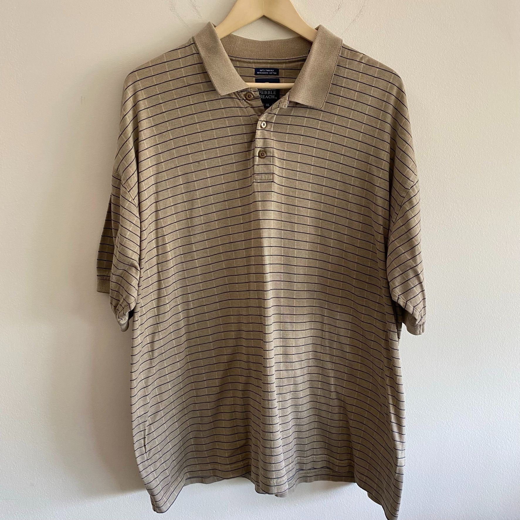 Vintage Vintage Pebble Beach Striped Polo Shirt | Grailed