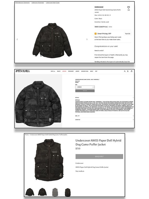 Undercover AW03 Paper Doll Hybrid Dog Camo Puffer Jacket | Grailed