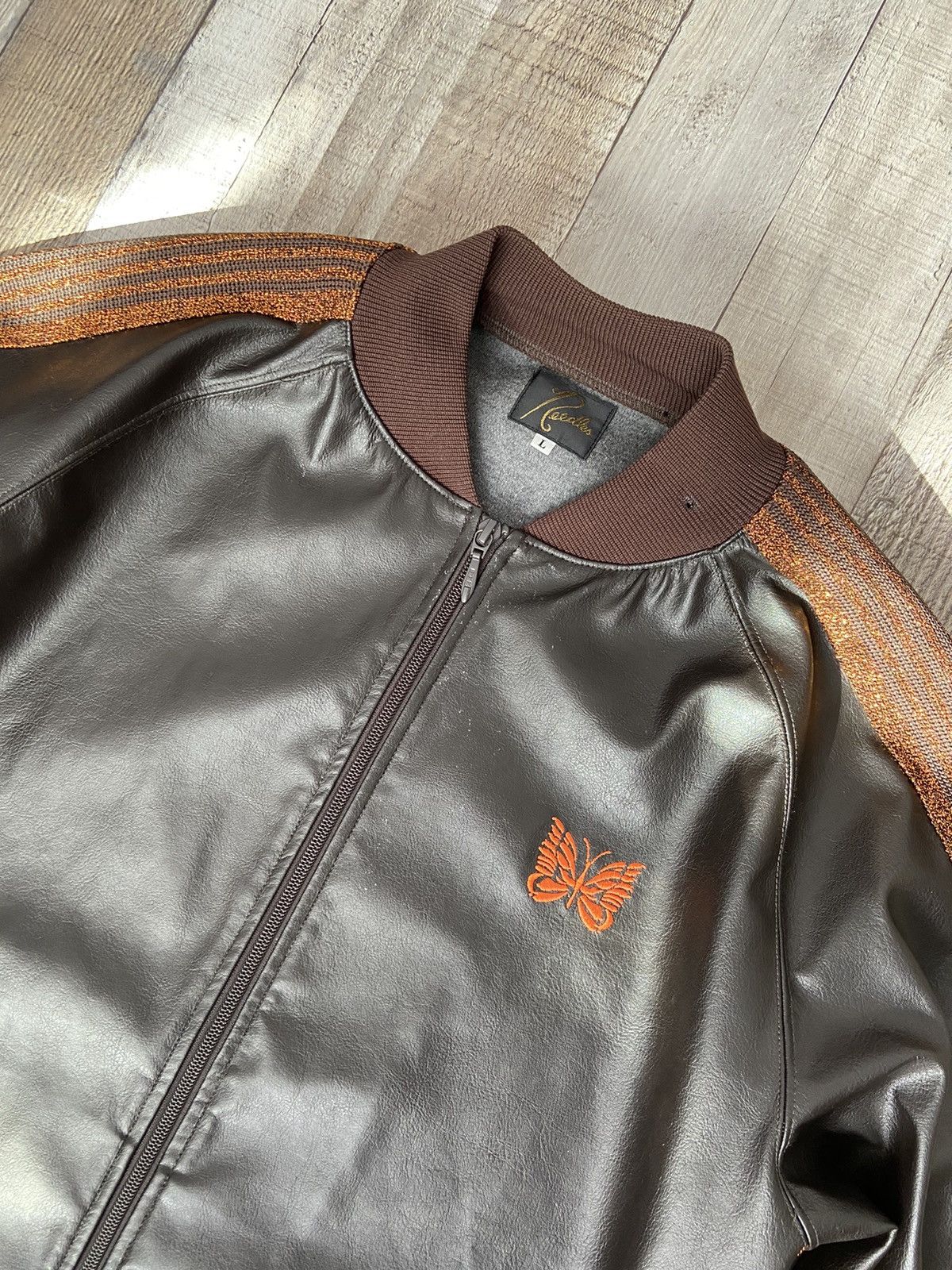 Needles Needles Leather Track Jacket Size US L / EU 52-54 / 3 - 4 Thumbnail