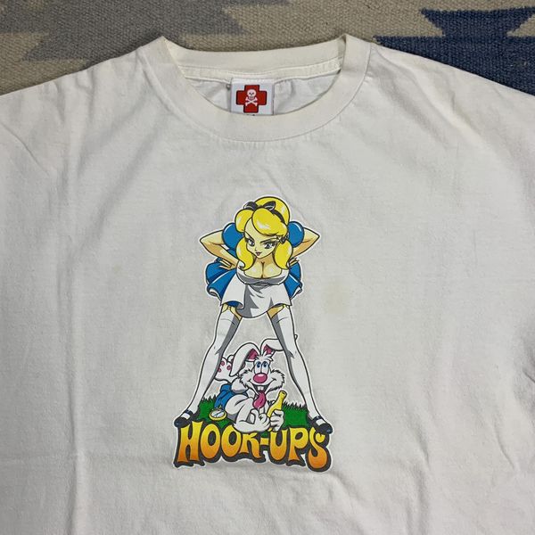 Vintage Vintage 90’s Hookups Skateboard Alice In Wonderland Shirt | Grailed