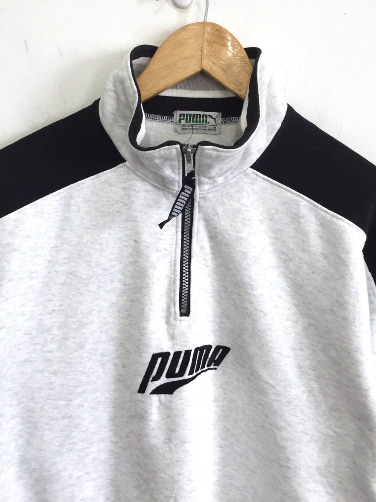 Puma Puma Half Zipper Spell Out Jumper Pullover Sweater Size US M / EU 48-50 / 2 - 1 Thumbnail