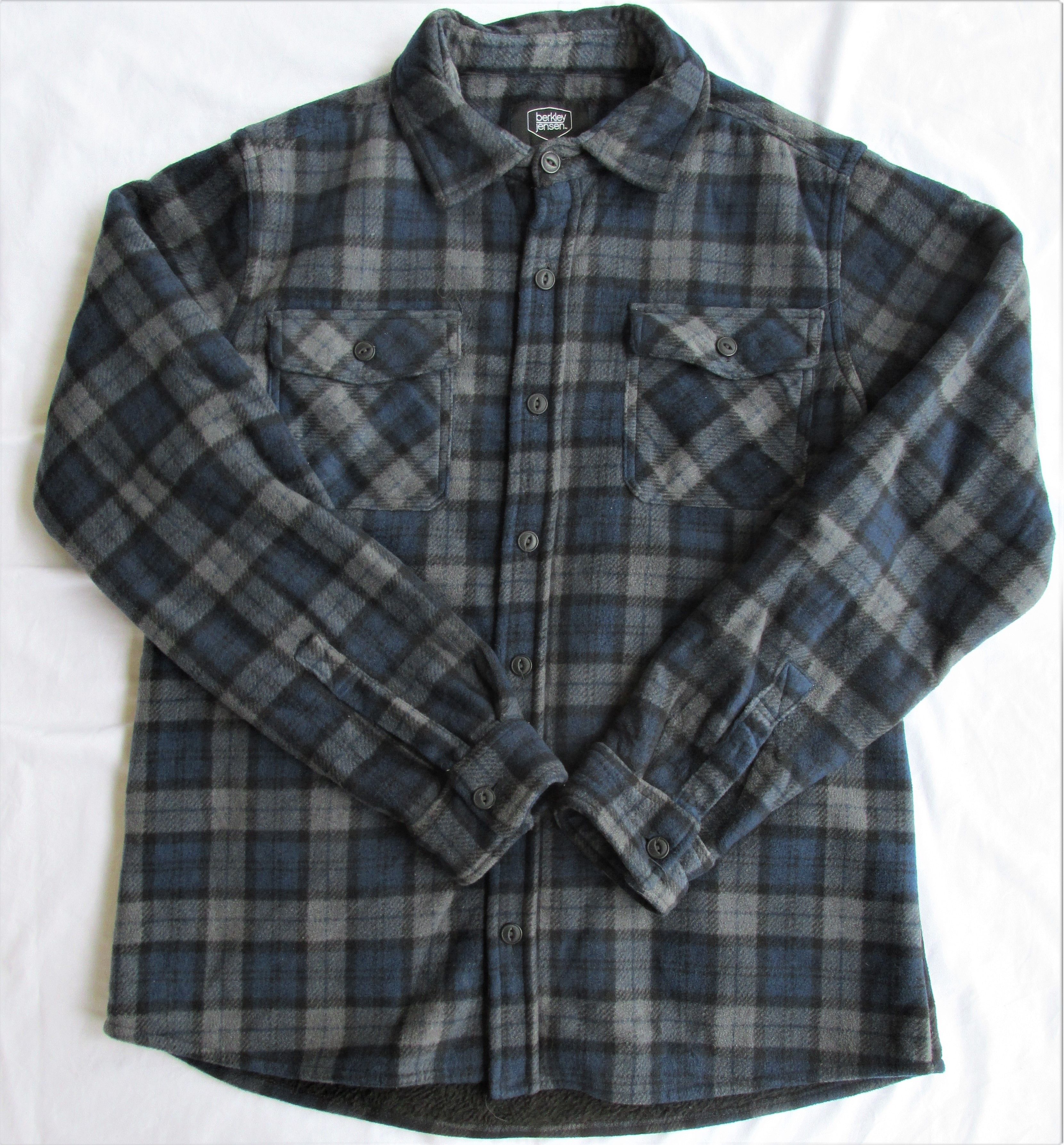 berkley jensen dress shirts NEW! BERKLEY JENSEN SPREAD COLLAR DRESS SHIRT- BLUE/RED PLAID 17 17.5 32/33