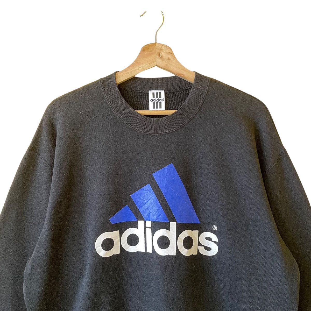 Adidas × Vintage Vintage 90s Adidas Big Logo Crewneck Sweatshirt Size L Size US L / EU 52-54 / 3 - 4 Thumbnail