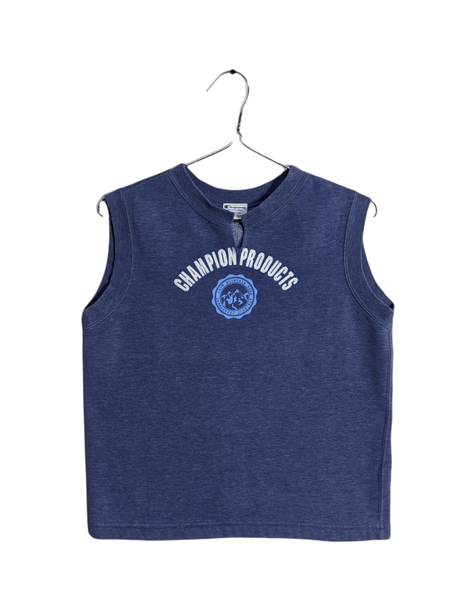 image of Champion Sleeveless Sweatshirt in Blue, Men's (Size XS)