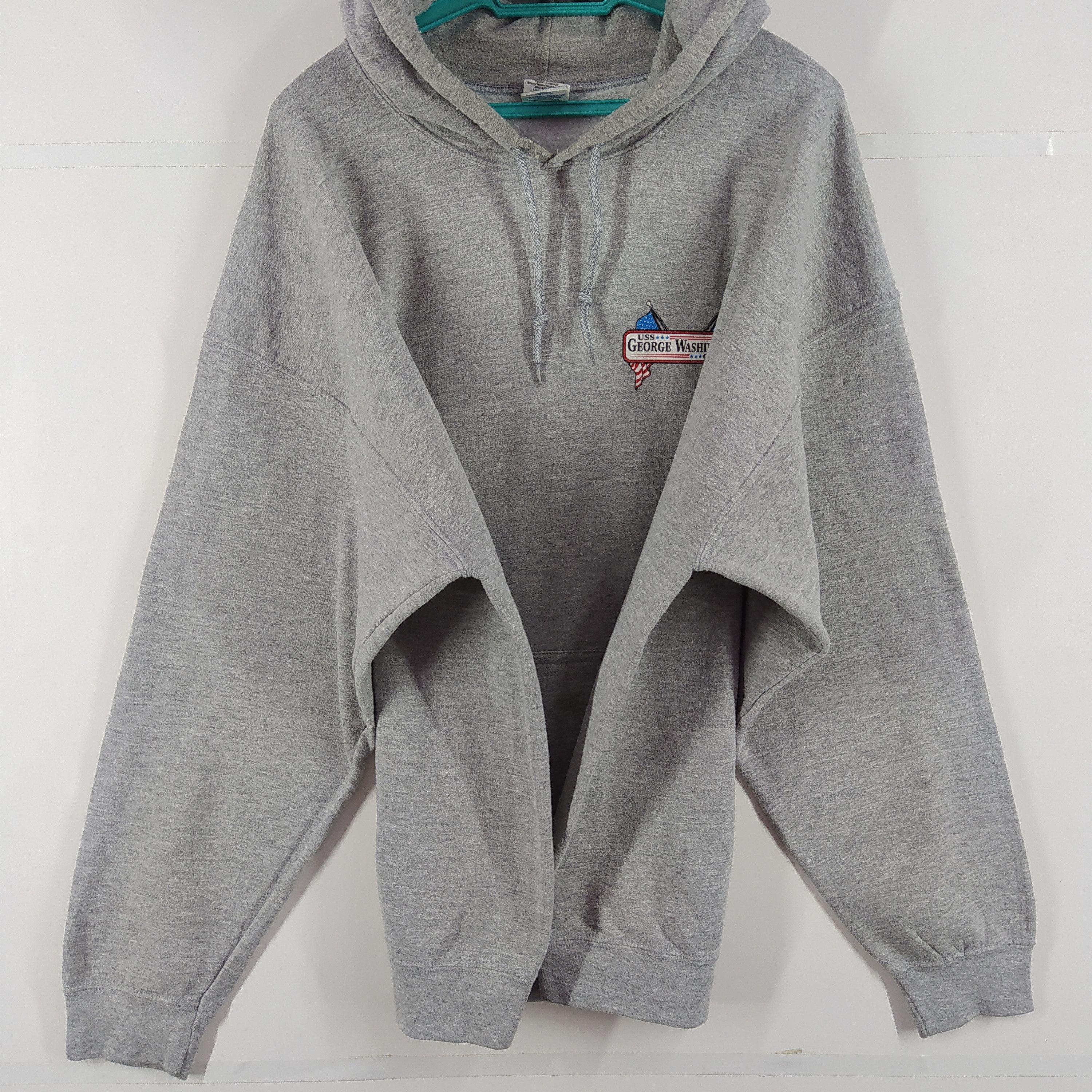 Gildan George Washington Big Backprint By Gildan Grey Hoodie Size US XL / EU 56 / 4 - 8 Thumbnail