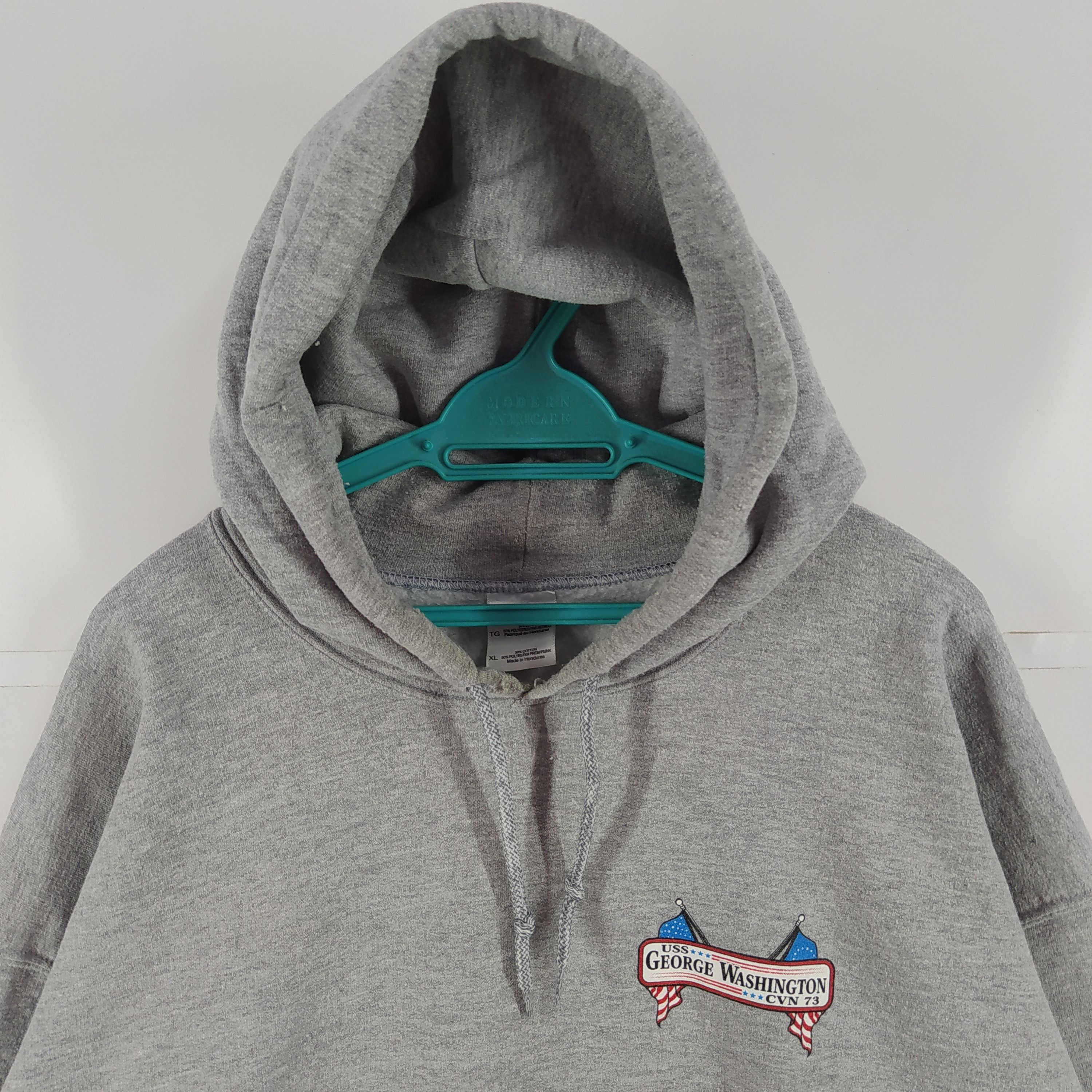 Gildan George Washington Big Backprint By Gildan Grey Hoodie Size US XL / EU 56 / 4 - 6 Thumbnail