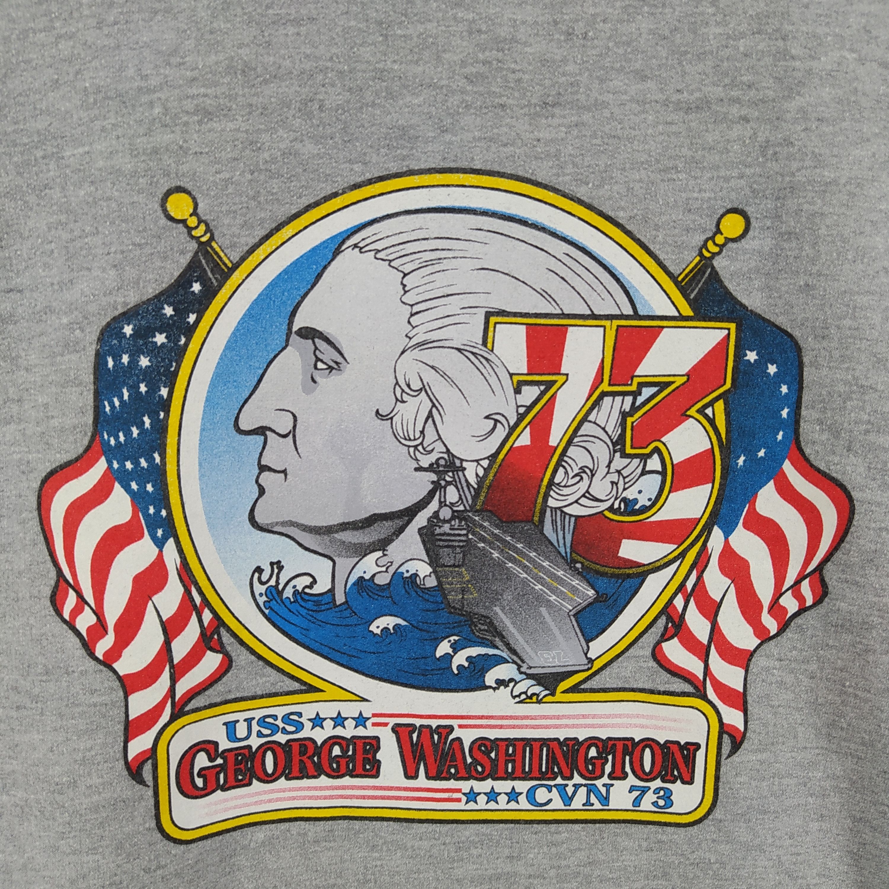 Gildan George Washington Big Backprint By Gildan Grey Hoodie Size US XL / EU 56 / 4 - 2 Thumbnail