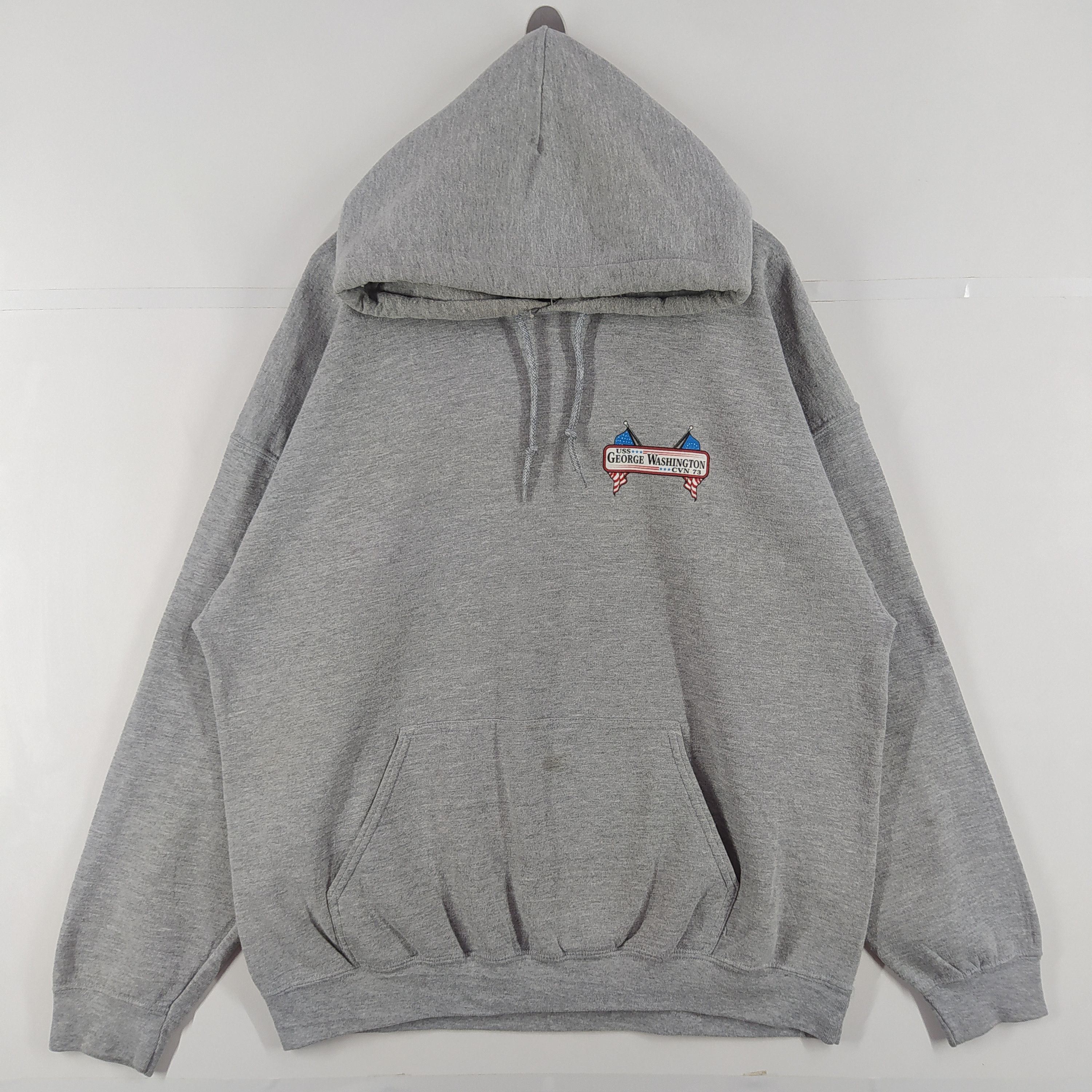 Gildan George Washington Big Backprint By Gildan Grey Hoodie Size US XL / EU 56 / 4 - 4 Thumbnail